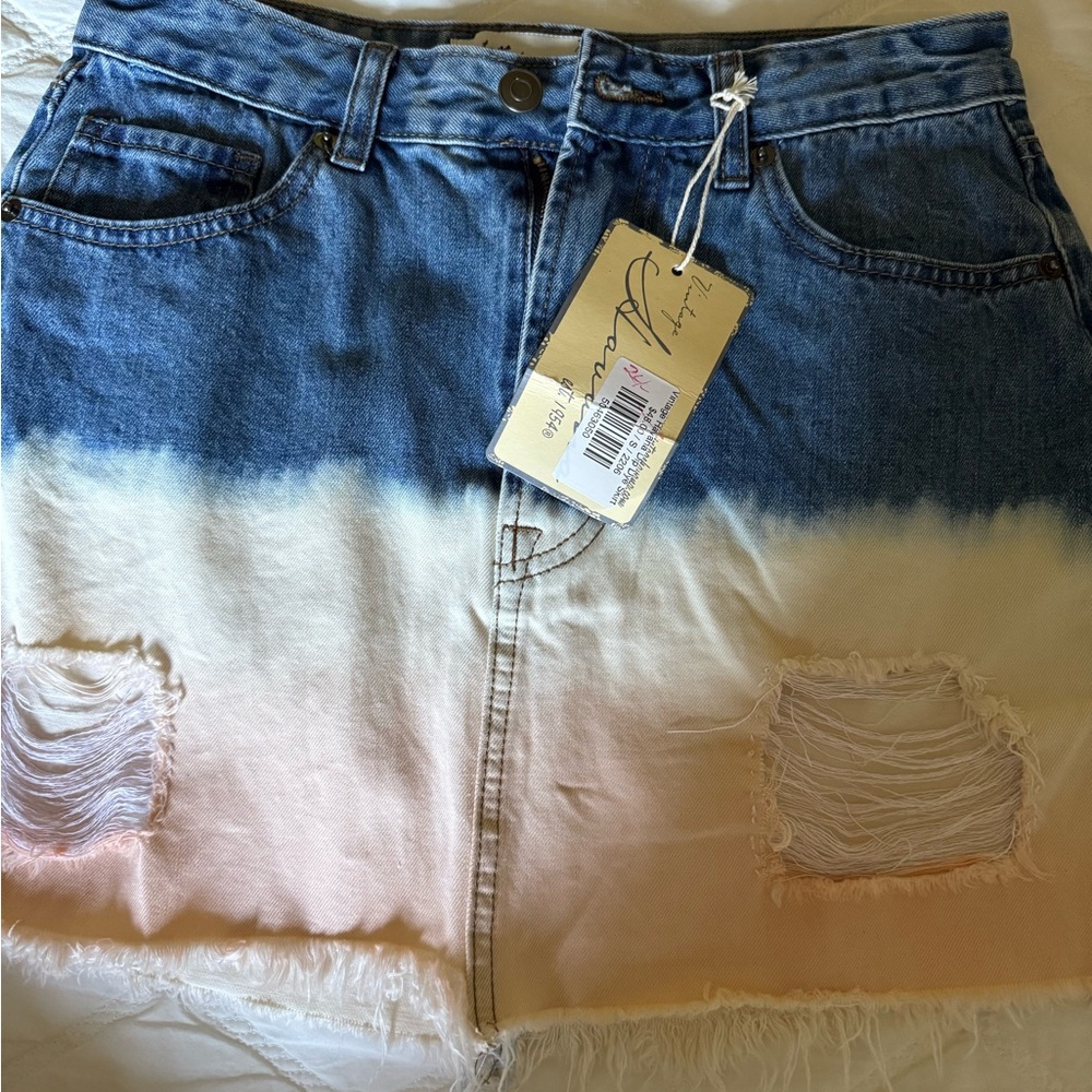 Vintage Havana Blue and Pink Mini Skirt